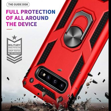 Чехол Shield для Samsung Galaxy S10 / G973 бампер противоударный с подставкой Red