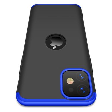 Чехол GKK 360 для Iphone 11 Бампер оригинальный с вырезом Black-Blue