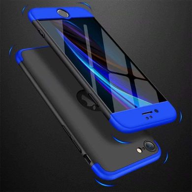 Чехол GKK 360 для Iphone SE 2020 Бампер оригинальный с вырезом Black-Blue