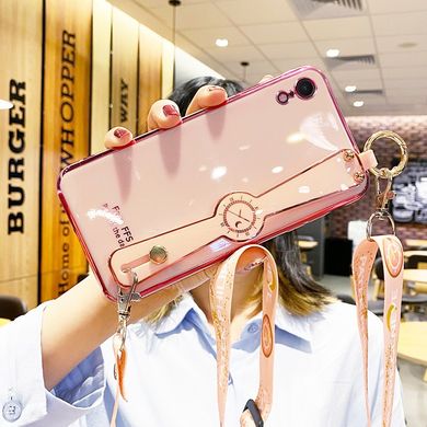 Чехол Luxury для Iphone XR бампер с ремешком Rose
