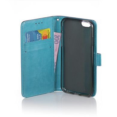 Чехол Idewei для iPhone 5 / 5s / SE книжка кожа PU голубой