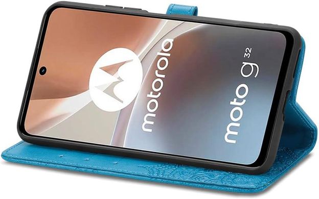 Чехол Vintage для Motorola Moto G32 книжка кожа PU с визитницей голубой
