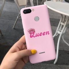 Чехол Style для Xiaomi Redmi 6 Бампер силиконовый с рисунком розовый Queen