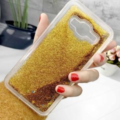 Чехол Glitter для Samsung Galaxy J3 2016 / J300 / J320 Бампер жидкий блеск Gold