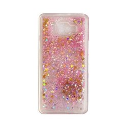 Чехол Glitter для Samsung Galaxy A3 2016 / A310 Бампер Жидкий блеск звезды розовый