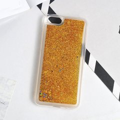 Чехол Glitter для Iphone 5 / 5s / SE Бампер Жидкий блеск золотой