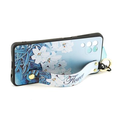 Чехол Lanyard для Samsung Galaxy M32 / M325 бампер с ремешком Azure