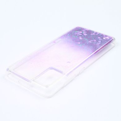 Чехол Glitter для Samsung Galaxy A51 2020 / A515 бампер Жидкий блеск аквариум Фиолетовый