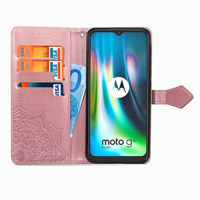 Чехол Vintage для Motorola Moto G9 Play книжка кожа PU с визитницей розовый