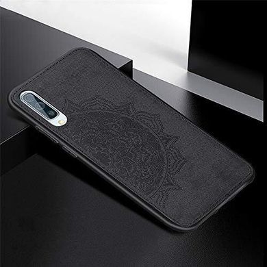 Чехол Embossed для Samsung A50 2019 / A505F бампер накладка тканевый черный
