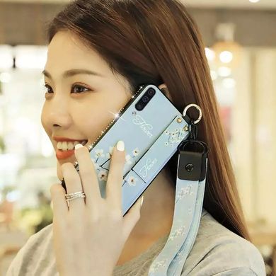 Чехол Lanyard для Samsung A50 2019 / A505F бампер с ремешком Blue