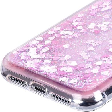 Чехол Glitter для Iphone XR бампер жидкий блеск розовый