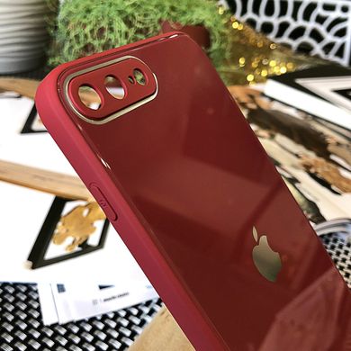 Чехол Color-Glass для Iphone 7 Plus / 8 Plus бампер с защитой камер Red