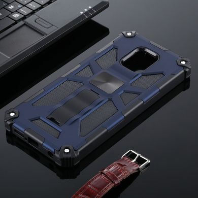 Чехол Shockproof Shield для Xiaomi Redmi Note 9S бампер противоударный с подставкой Blue