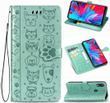 Чохол Embossed Cat and Dog для Xiaomi Redmi Note 7 / Note 7 Pro книжка шкіра PU Mint