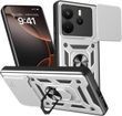 Чехол Hide Shield для Xiaomi Redmi Note 14 4G EU Version бампер противоударный с подставкой кольцом Silver