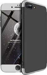 Чехол GKK 360 для Iphone 7 Plus / 8 Plus бампер противоударный без выреза Black-Silver
