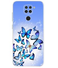 Чехол Print для Xiaomi Redmi Note 9 силиконовый бампер Butterfly Blue