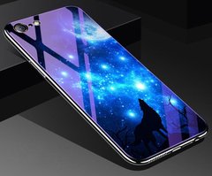 Чехол Glass-case для Iphone SE 2020 бампер накладка Wolf