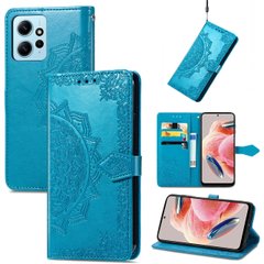 Чехол Vintage для Xiaomi Redmi Note 12 книжка кожа PU с визитницей голубой