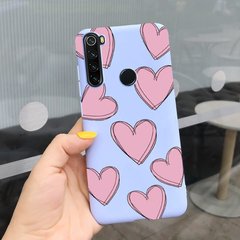 Чехол Style для Xiaomi Redmi Note 8T силиконовый бампер Голубой Floating Hearts
