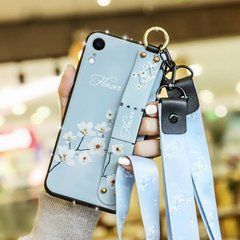 Чехол Lanyard для Iphone XR бампер с с держателем Blue УЦЕНКА