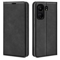 Чехол Taba Retro-Skin для Xiaomi Poco C65 книжка кожа PU с визитницей черный