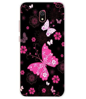 Чохол Print для Xiaomi Redmi 8A силіконовий бампер Butterflies Pink
