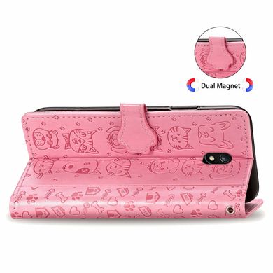 Чехол Embossed Cat and Dog для Xiaomi Redmi 8A книжка кожа PU Pink
