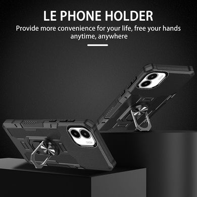 Чехол Hybrid Shield для Xiaomi Redmi A1 Plus бампер противоударный с подставкой Black