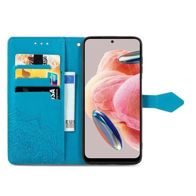 Чехол Vintage для Xiaomi Redmi Note 12 книжка кожа PU с визитницей голубой