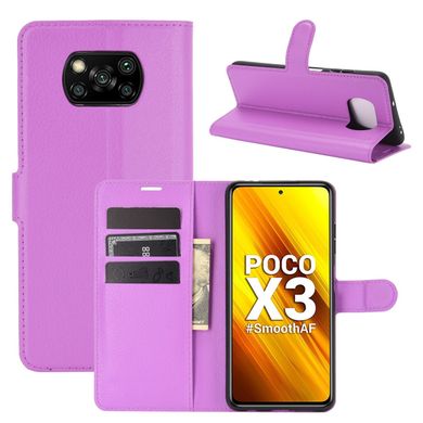 Чохол IETP для Xiaomi Poco X3 / Pro X3 книжка шкіра PU з візитницею бузковий