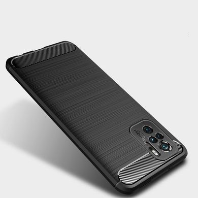 Чехол Carbon для Xiaomi Redmi Note 10 / Note 10S бампер противоударный Black