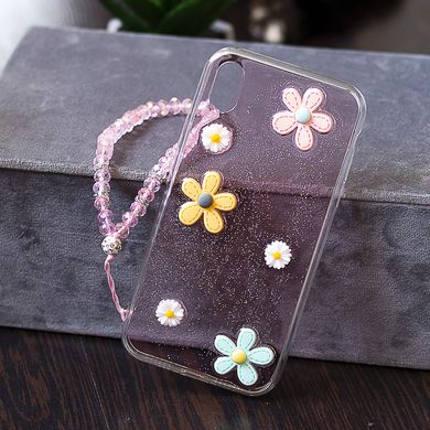 Чехол Camomile для Iphone X бампер накладка Розовый с ремешком