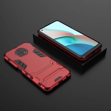 Чехол Iron для Xiaomi Redmi Note 9T бампер противоударный с подставкой Red