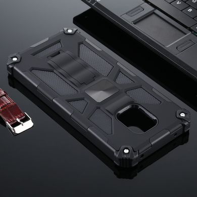 Чехол Shockproof Shield для Xiaomi Redmi Note 9S бампер противоударный с подставкой Black