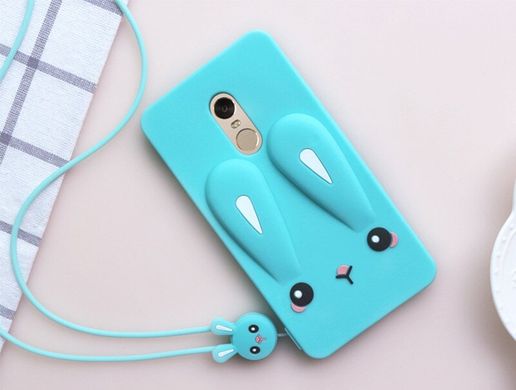 Чехол Funny-Bunny 3D для Xiaomi Redmi 5 Plus (5.99") Бампер резиновый голубой