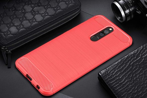 Чехол Carbon для Xiaomi Redmi 8A бампер оригинальный Red