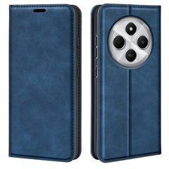 Чехол Taba Retro-Skin для Xiaomi Poco C75 книжка с визитницей кожа PU синий