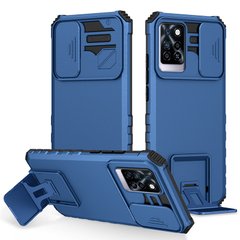 Чехол Hide Shield для Infinix Note 10 Pro противоударный бампер с подставкой Blue