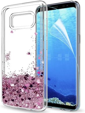 Чехол Glitter для Samsung Galaxy S8 / G950 бампер силиконовый аквариум Розовый