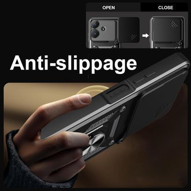 Чехол Hide Shield для Realme C61 / RMX3930 бампер противоударный с подставкой кольцом Black