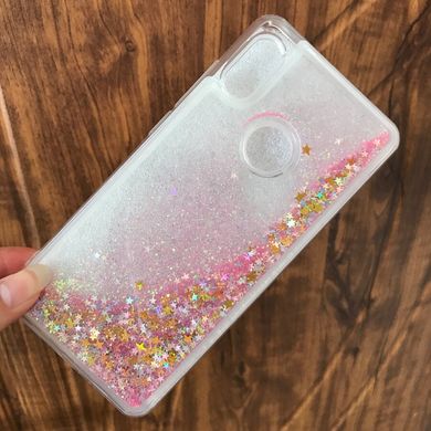 Чехол Glitter для Samsung Galaxy A10S 2019 / A107 бампер Жидкий блеск аквариум Звезды Розовый