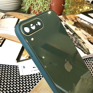 Чохол Color-Glass для Iphone 7 Plus / 8 Plus бампер із захистом камер Green