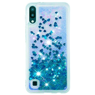 Чехол Glitter для Samsung Galaxy M10 / M105 бампер Жидкий блеск Синий