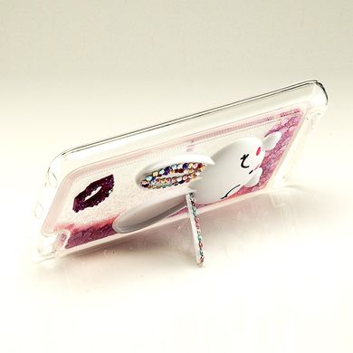 Чехол Glitter для Xiaomi Redmi 5A бампер жидкий блеск Заяц Розовый