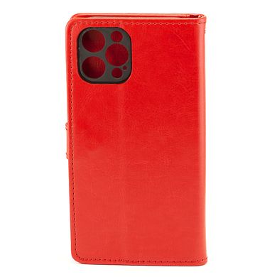 Чохол Idewei для Iphone 12 Pro Max книжка шкіра PU з візитницею червоний