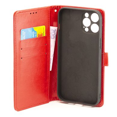 Чохол Idewei для Iphone 12 Pro Max книжка шкіра PU з візитницею червоний