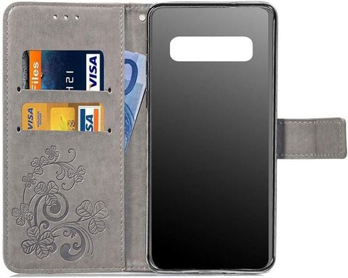 Чехол Clover для Samsung Galaxy S10 / G973 книжка кожа PU с визитницей серый
