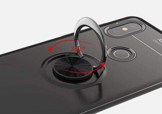 Чехол TPU Ring для Xiaomi Mi A2 Lite / Redmi 6 Pro бампер оригинальный Black с кольцом
